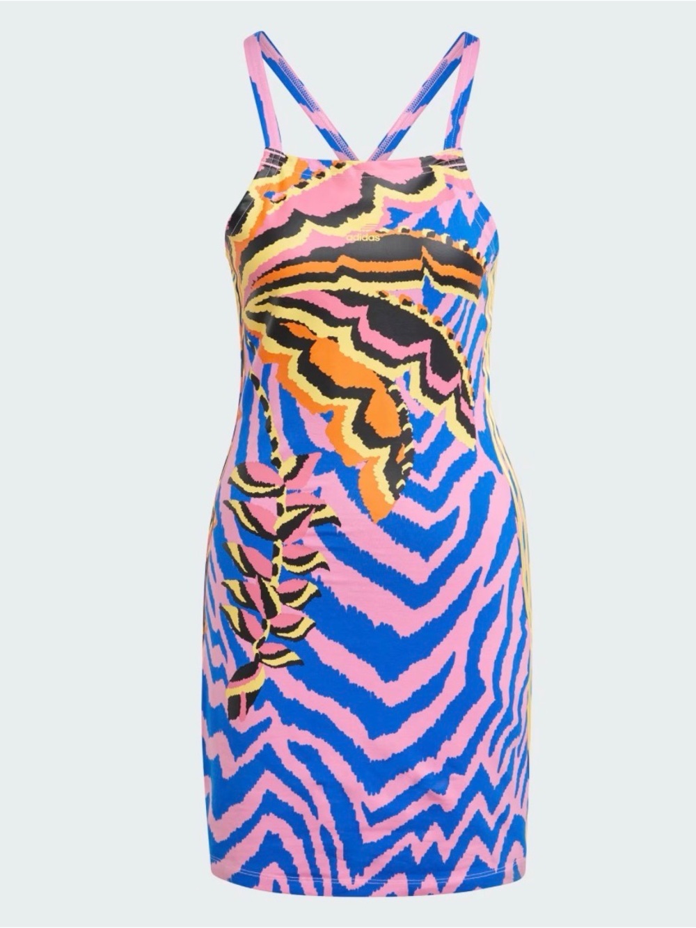 adidas Pink & Blue Zebra-Print Mini Dress